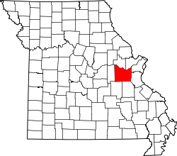 Karte von Franklin County innerhalb von Missouri
