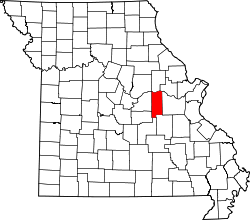 Karte von Gasconade County innerhalb von Missouri