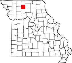 Karte von Grundy County innerhalb von Missouri