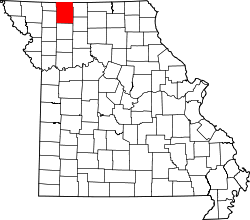 Karte von Harrison County innerhalb von Missouri