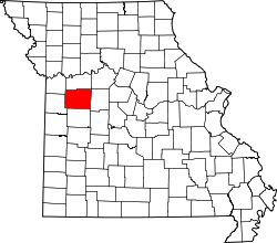 Karte von Johnson County innerhalb von Missouri