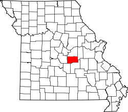 Karte von Maries County innerhalb von Missouri