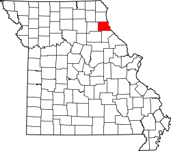 Karte von Marion County innerhalb von Missouri