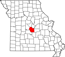 Karte von Miller County innerhalb von Missouri