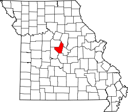 Karte von Moniteau County innerhalb von Missouri