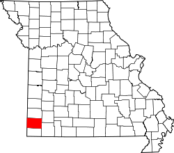 Karte von Newton County innerhalb von Missouri