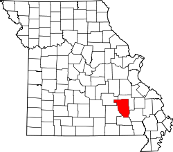 Karte von Reynolds County innerhalb von Missouri