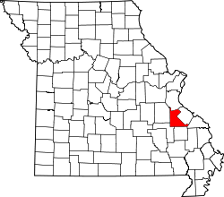 Karte von Saint Francois County innerhalb von Missouri