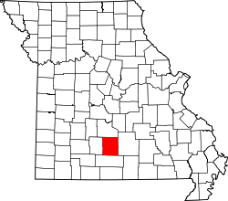 Karte von Wright County innerhalb von Missouri