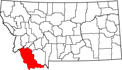 Karte von Beaverhead County innerhalb von Montana