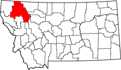 Karte von Flathead County innerhalb von Montana