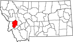 Karte von Granite County innerhalb von Montana