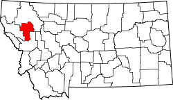 Karte von Lake County innerhalb von Montana