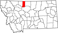 Karte von Liberty County innerhalb von Montana