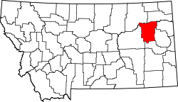 Karte von McCone County innerhalb von Montana