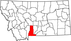 Karte von Park County innerhalb von Montana