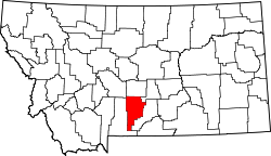 Karte von Sweet Grass County innerhalb von Montana