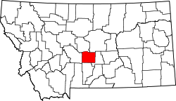 Karte von Wheatland County innerhalb von Montana