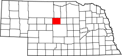 Karte von Blaine County innerhalb von Nebraska