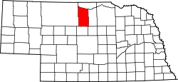 Karte von Brown County innerhalb von Nebraska