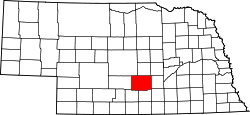 Karte von Buffalo County innerhalb von Nebraska