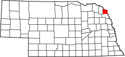 Karte von Dakota County innerhalb von Nebraska