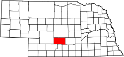 Karte von Dawson County innerhalb von Nebraska