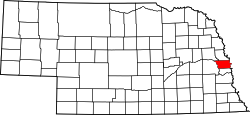 Karte von Douglas County innerhalb von Nebraska