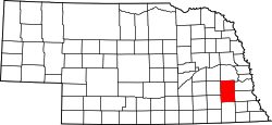 Karte von Lancaster County innerhalb von Nebraska
