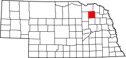 Karte von Pierce County innerhalb von Nebraska