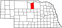 Karte von Rock County innerhalb von Nebraska