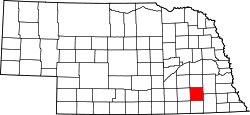 Karte von Saline County innerhalb von Nebraska