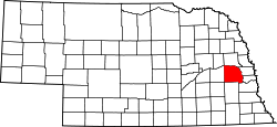 Karte von Saunders County innerhalb von Nebraska