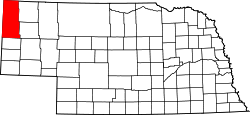 Karte von Sioux County innerhalb von Nebraska