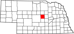 Karte von Valley County innerhalb von Nebraska