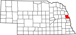 Karte von Washington County innerhalb von Nebraska