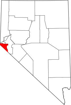 Karte von Douglas County innerhalb von Nevada
