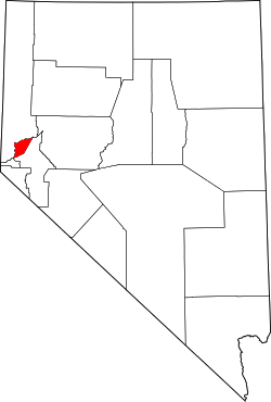 Karte von Storey County innerhalb von Nevada