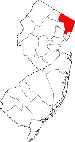 Karte von Bergen County innerhalb von New Jersey