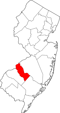 Karte von Camden County innerhalb von New Jersey