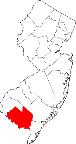 Karte von Cumberland County innerhalb von New Jersey