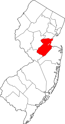 Karte von Middlesex County innerhalb von New Jersey