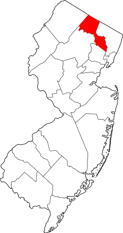 Karte von Passaic County innerhalb von New Jersey