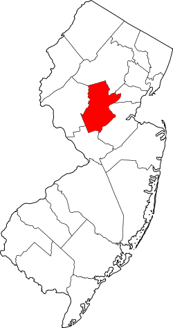 Karte von Somerset County innerhalb von New Jersey