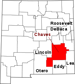 Karte von Chaves County innerhalb von New Mexico