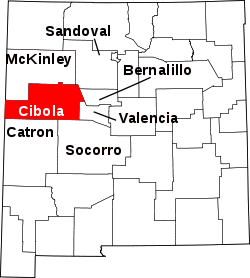 Karte von Cibola County innerhalb von New Mexico