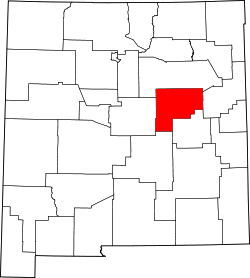 Karte von Guadalupe County innerhalb von New Mexico