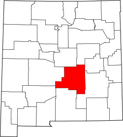 Karte von Lincoln County innerhalb von New Mexico