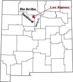 Karte von Los Alamos County innerhalb von New Mexico