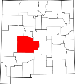 Karte von Socorro County innerhalb von New Mexico